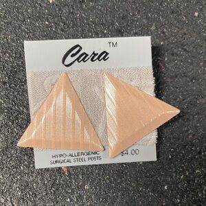 Cara 90s Deadstock Pink Beige Triangle Earrings